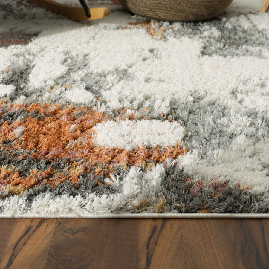 Hochflor-Teppich Vincenta modern abstrakt in Mehrfarbig mit Grau und Gelb, Breite: 120 cm, Tiefe: 160 cm - Bild 4