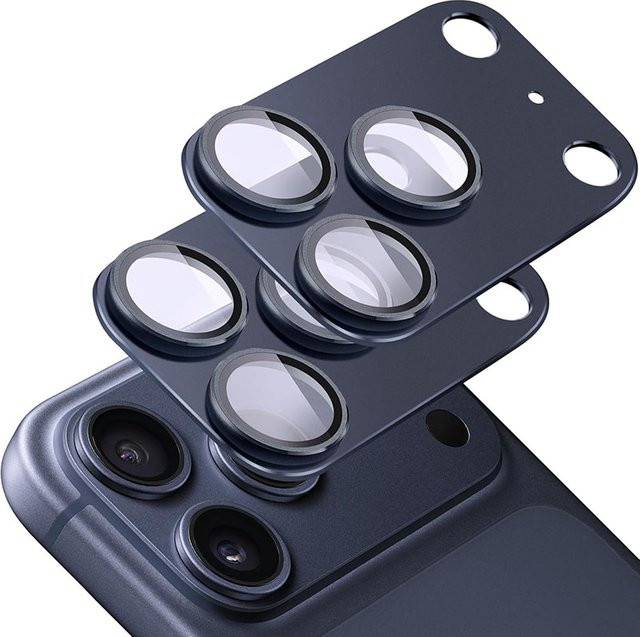 Metall-Hartglas-Kameraobjektivschutz für Apple iPhone 17 Pro Max und 17 Pro in Silver und Black - Bild 1