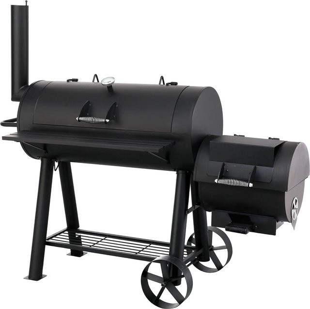 Tepro Milwaukee Holzkohle Smoker mit Deckelthermometer in Schwarz B: 171 cm, H: 78,5 cm, T: 151 cm - Bild 1