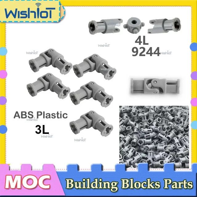 Wishiot Universal Welle Stecker Joint aus Kunststoff für Bausteine, 10er Set, Grau - Bild 1