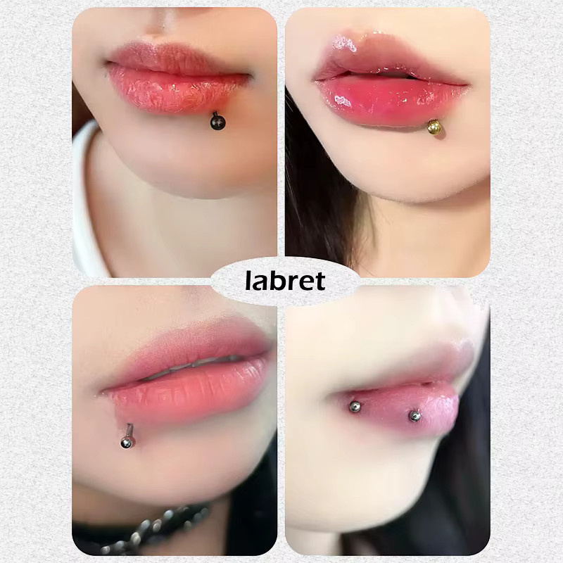 mling Piercing-Set, 6 Stück, Spike Ball Lippenringe, 16G, Edelstahl, Silber, Unisex - Bild 2