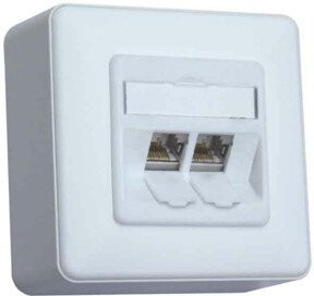 BTR NETCOM Anschlussdose C6Amodul AP 2Port 180 in Weiß - Bild 1