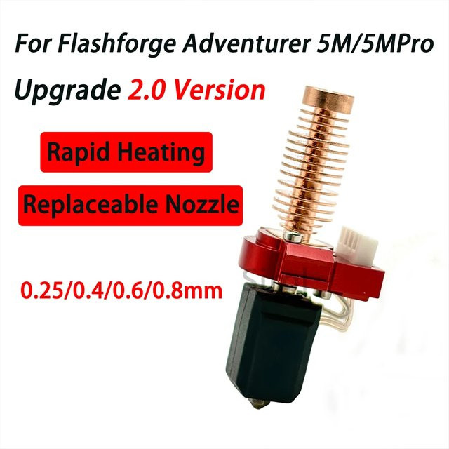 Flashforge Adventurer 5M/5M Pro Upgrade Hotend Düsen-Kit mit schnell abnehmbaren Hartstahl-Düsen - Bild 1