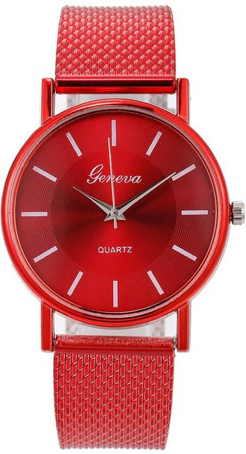 Armbanduhr Quarz, Legierung, Blau, Rot, Damen - Bild 1