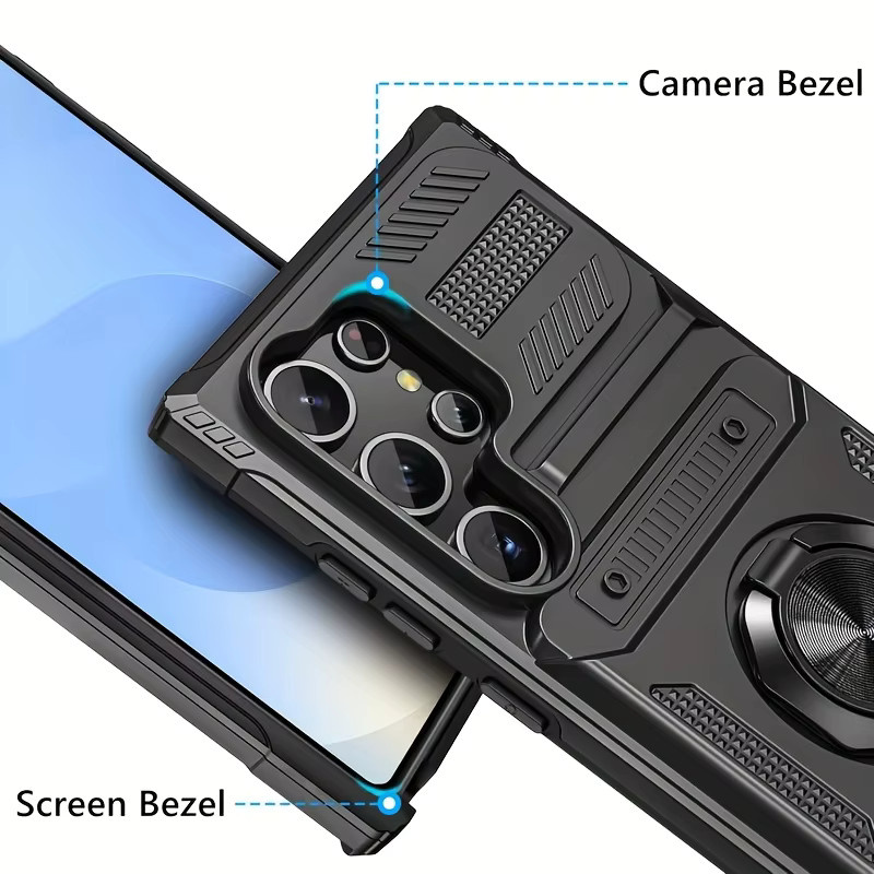 Handyhülle mit verstecktem Dual-Kartenfach für Samsung Galaxy S26 S25 S24 S23 Ultra Plus FE A56 A55 A36 A35 A26 A25 A16 A15 in Schwarz und Lila - Bild 3