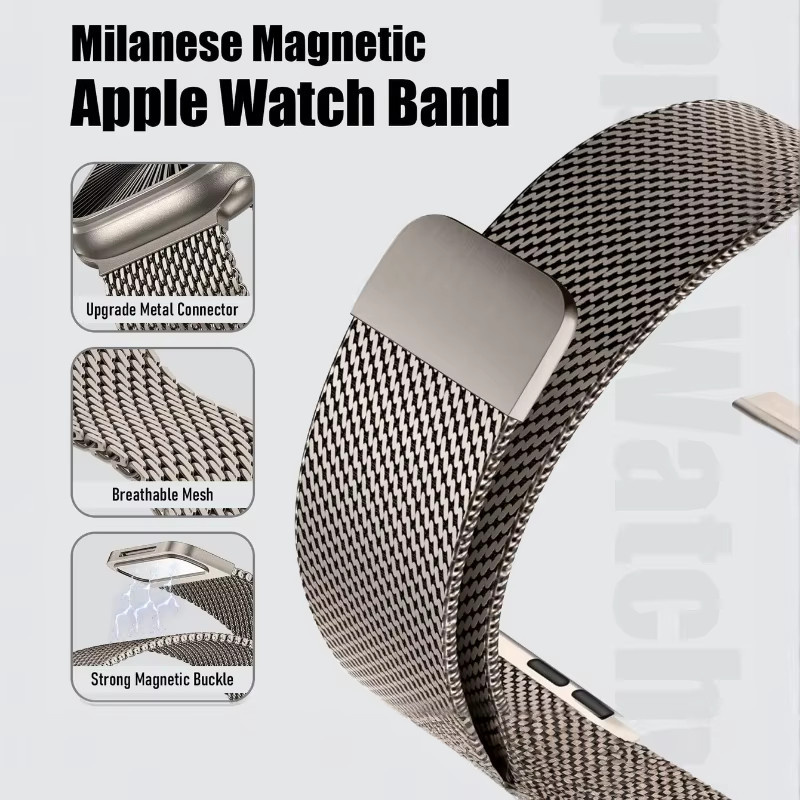 TINUORA Uhrenarmband Milanaise, Edelstahl, Unisex - Bild 4