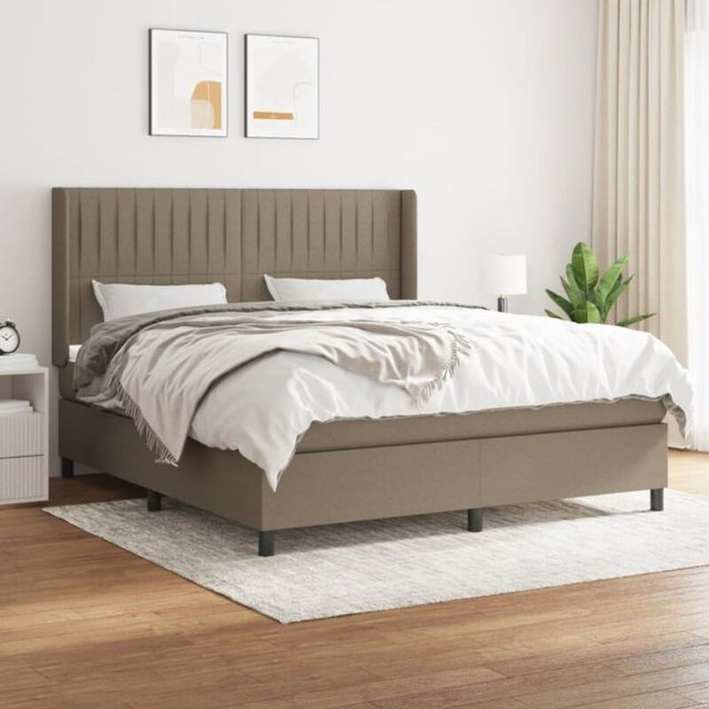Vidaxl Boxspringbett mit Matratze aus Stoff in Taupe Meliert B/T/H: 160 x 200 cm - Bild 1