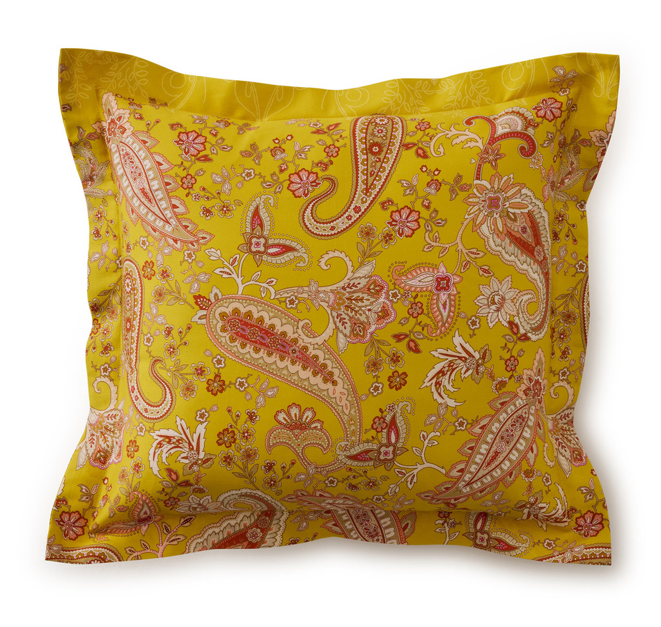 Bassetti Kissenhülle Monnalisa Mako-Satin in Bernstein mit floralem Muster und Reißverschluss, B/H: 40 x 40 cm - Bild 1
