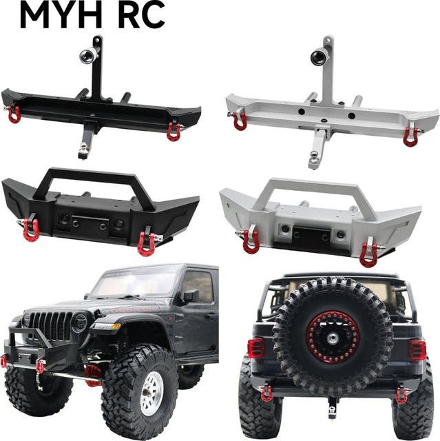 Axial Jeep Gladiator JLU Wrangler Upgrade-Teile, Metall-Stoßstange vorne und hinten, mit LED-Leuchten, 1:10 - Bild 1