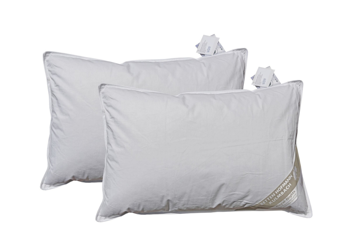 2er-Set Hofmanns Daunenkissen aus 100% Daunen mit Baumwollbezug, Farbe: Weiß, B/H: 40 x 60 cm - Bild 1