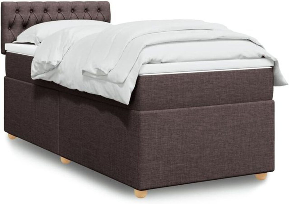 vidaxl Boxspringbett mit Matratze aus Stoff in Braun, B/T/H: 90 x 190 x 100,5 cm - Bild 1