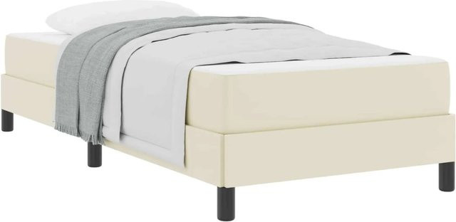 vidaXL Bettrahmen mit Matratze in Beige, B/T/H: 90 x 200 x 45 cm, gepolstert aus Stoff und Holz - Bild 1