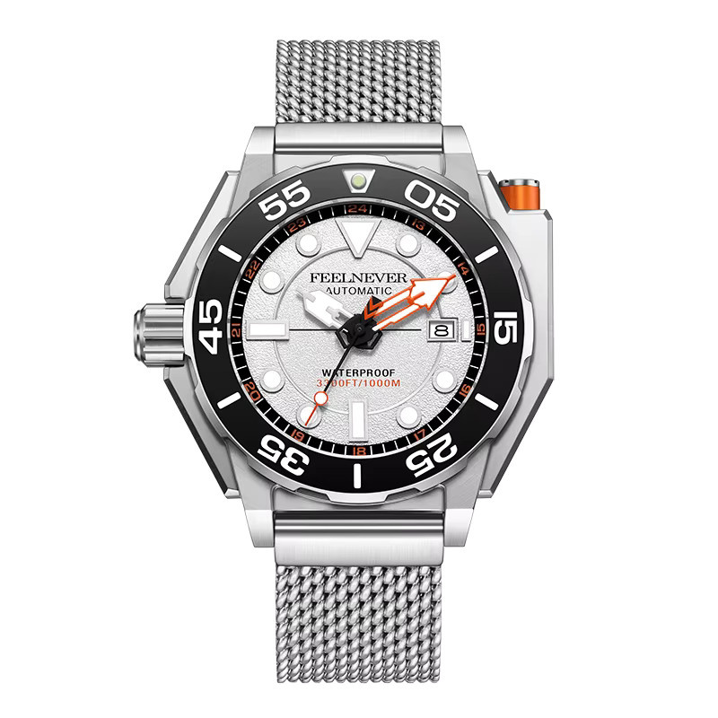 FEELNEVER Armbanduhr, Automatik, Edelstahl, Saphirglas, Herren, Schwarz - Bild 5