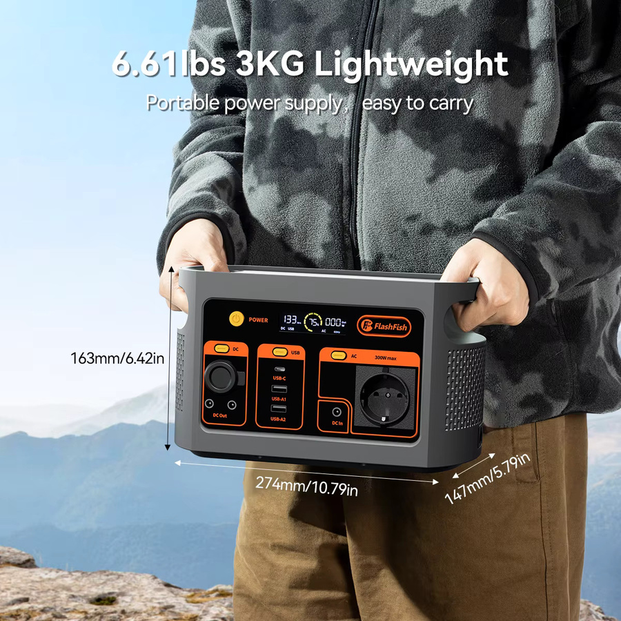 FlashFish E103 Tragbares Kraftwerk mit 300 W Leistung und 179,2 Wh LiFePO4-Akku für Outdoor und Camping - Bild 5
