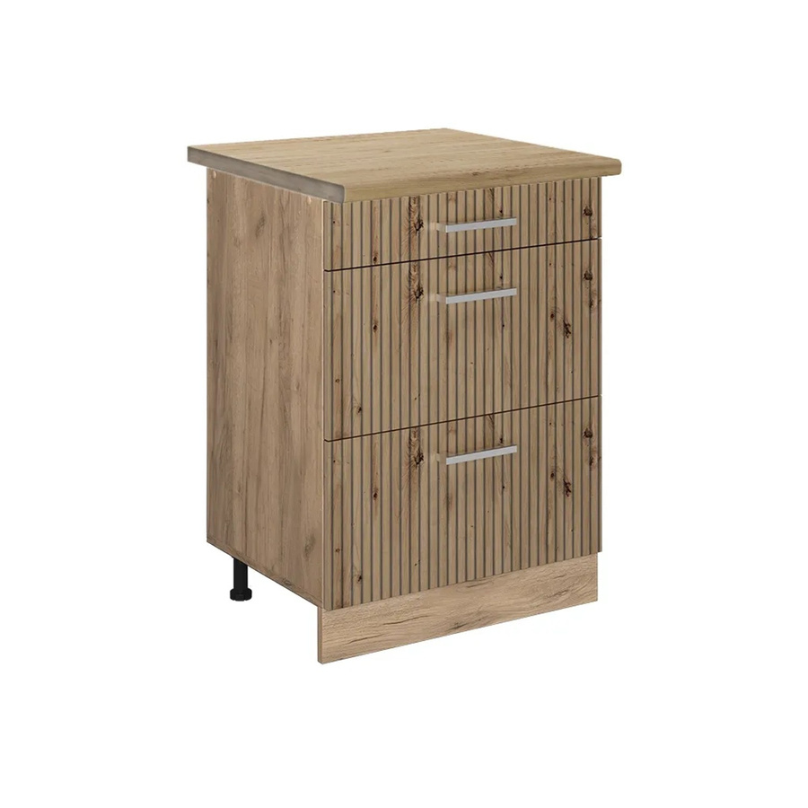 Vicco Küchenunterschrank R-Line Artisan-Eiche in Goldkraft Eiche mit Schubladen, Breite: 60 cm, Höhe: 81,6 cm, Tiefe: 60 cm - Bild 2