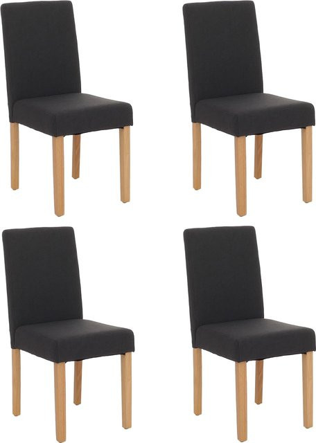 4er-Set Esszimmerstühle Littau von MCW in Schwarz aus Textil mit hellen Beinen - Bild 1