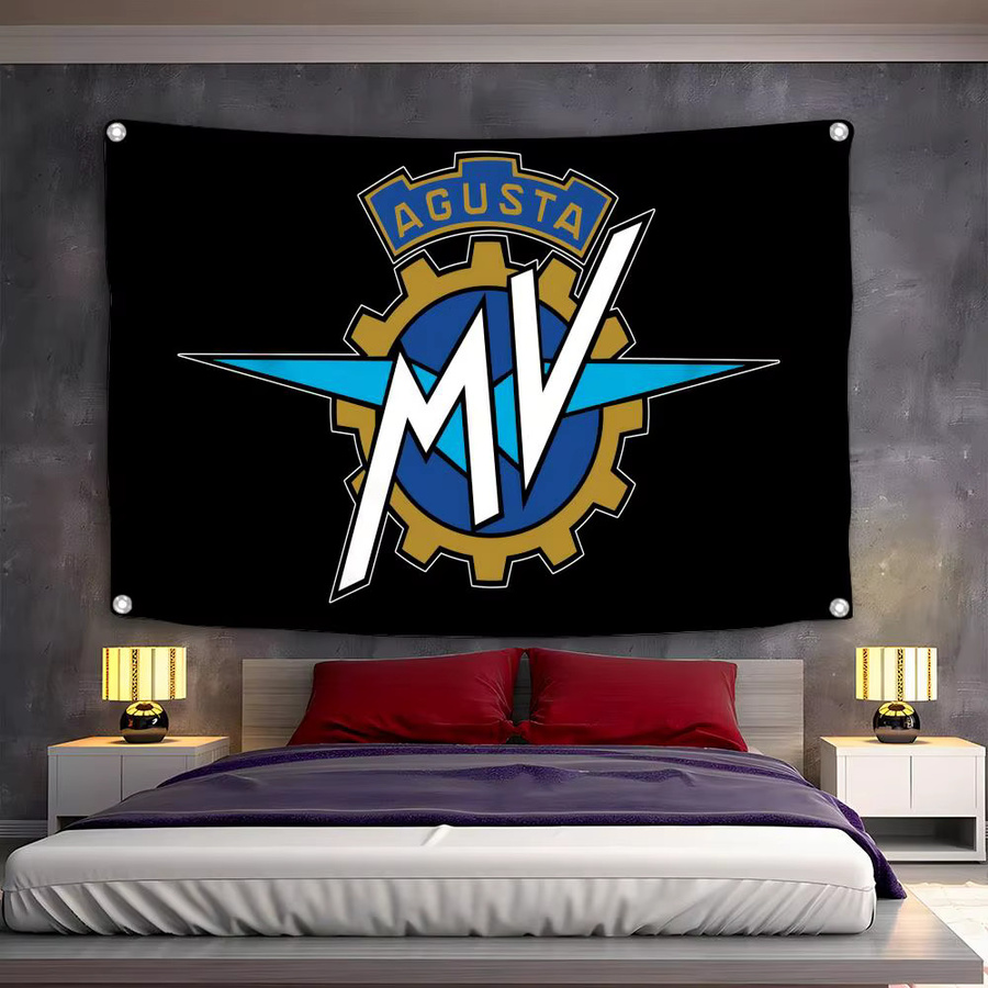 MV A-Agusta Stoffflagge in Schwarz und Multicolour, minimalistisches Gartenbanner für den Außenbereich, Rechteckig, Breite: 80 cm - Bild 3