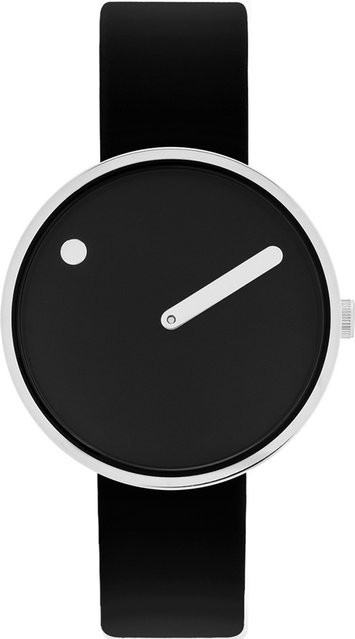 PICTO Damenuhr, Quarz, Edelstahl, Schwarz, 34 mm, 5 ATM - Bild 1