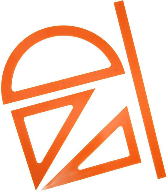 OutsideWorld Braille Lineal Set für Blinde, Dreieckiger Winkelmesser und Lineal in Orange - Bild 1