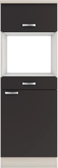 OPTIFIT Faro220 Küchen-Geräteumbauschrank in Anthrazit mit mattem Design und integrierten Schubladen sowie Regalen, Breite: 60 cm - Bild 1