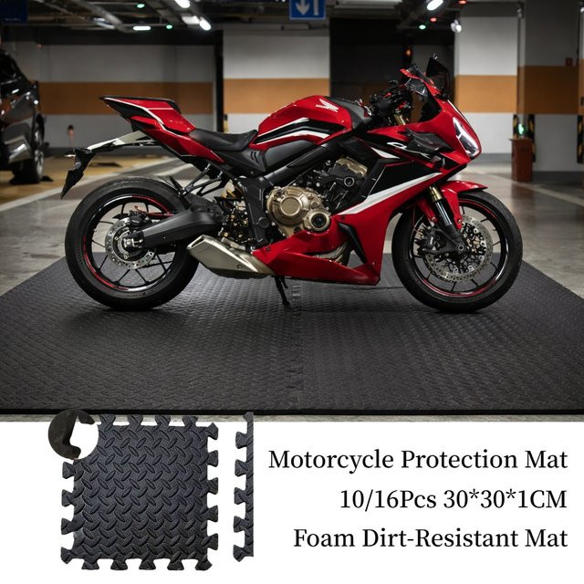 DHDH Motorrad Boden Schutz Matte aus EVA Schaum, blau, 10 bis 16 Stück, B/T/H: 30 x 30 x 1 cm - Bild 1
