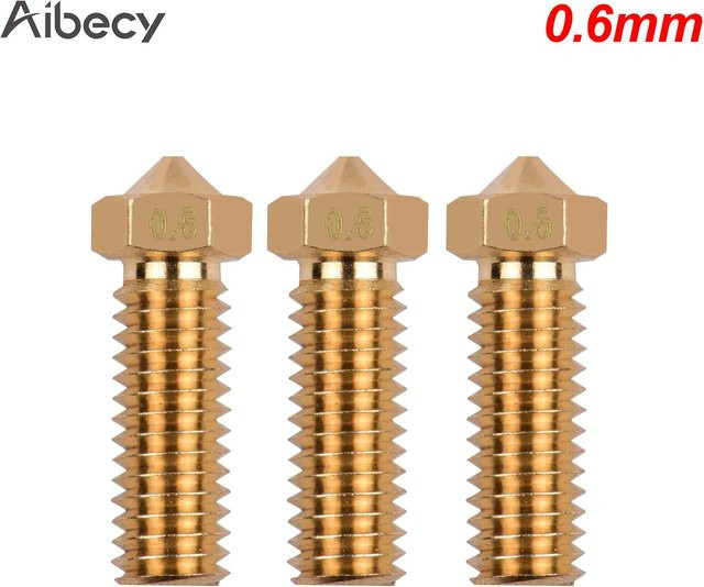 Aibecy 3er-Set Messing-Vulkandüsen für FDM-3D-Drucker mit M6-Gewinde und 1,2 mm Düsenöffnung für Sidewinder X1 und TEVO Little Monster, Gold - Bild 1