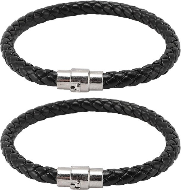 Koogeelife Armband, Leder geflochten, Schwarz, Unisex - Bild 1