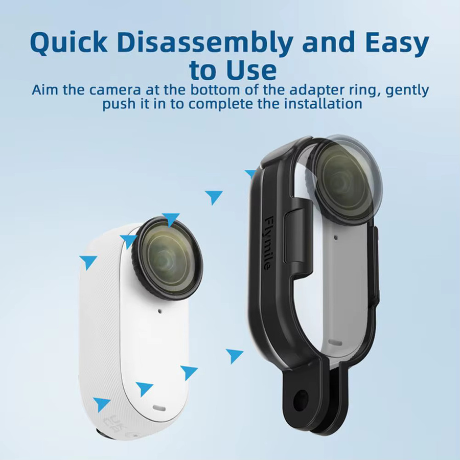 Insta360 Zubehör für GO 3 und GO3S: Rahmengehäuse in Schwarz mit 1/4 Stativadapterhalterung und langer Schraube - Bild 2