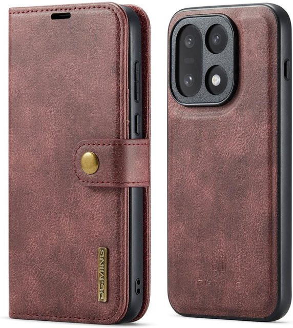 Magnetische Leder-Flip-Hülle für OnePlus 15 13 12 11 10 Pro mit Ständer und Kartenfach in Braun - Bild 1