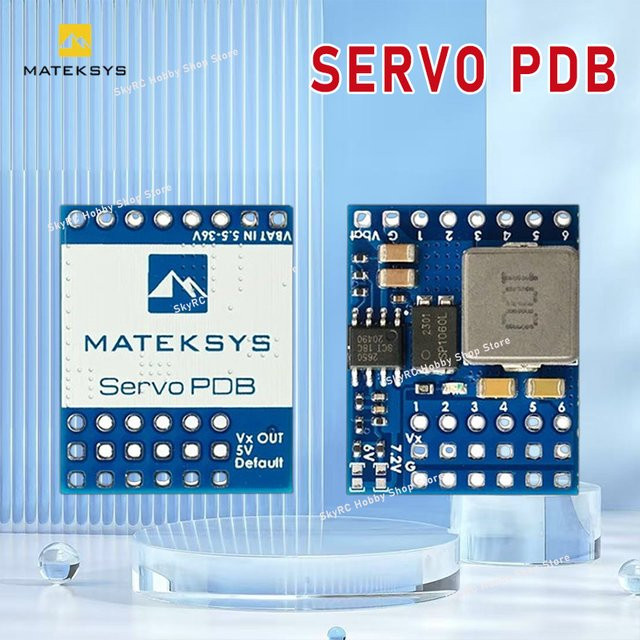 Matek Servo PDB Stromversorgungsmodul in Blau mit 5,5-36V Eingang und 6-Kanal-Servo-Verteilerplatine für RC FPV-Ausrüstung mit 5V/6V/7,2V/8,2V BEC-Mehrfachausgang - Bild 1