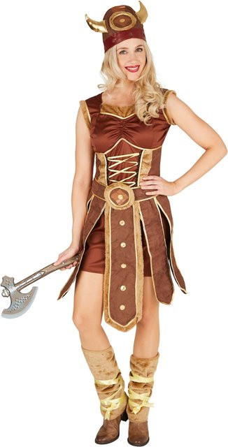 tectake Frauenkostüm Wikingerin, Fantasy, Braun - Bild 1