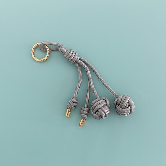 Taschenanhänger Handgewebtes Seil, grau, Unisex - Bild 1