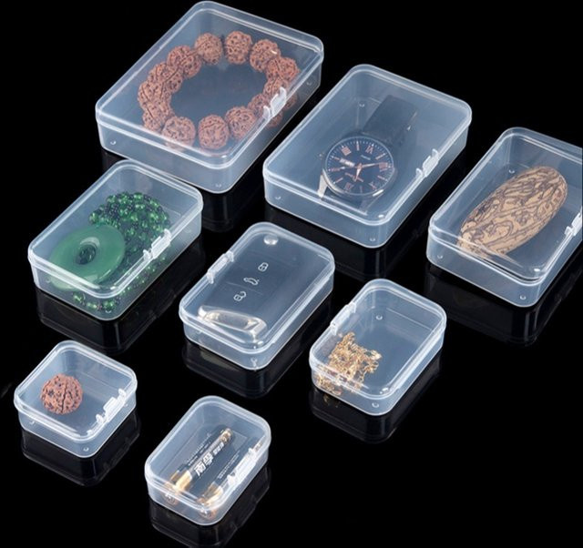 TAANY Transparente Kunststoff-Aufbewahrungsboxen im 6er-Set als quadratische Organizer für Bastelbedarf, Schmuck und Werkzeug - Bild 1