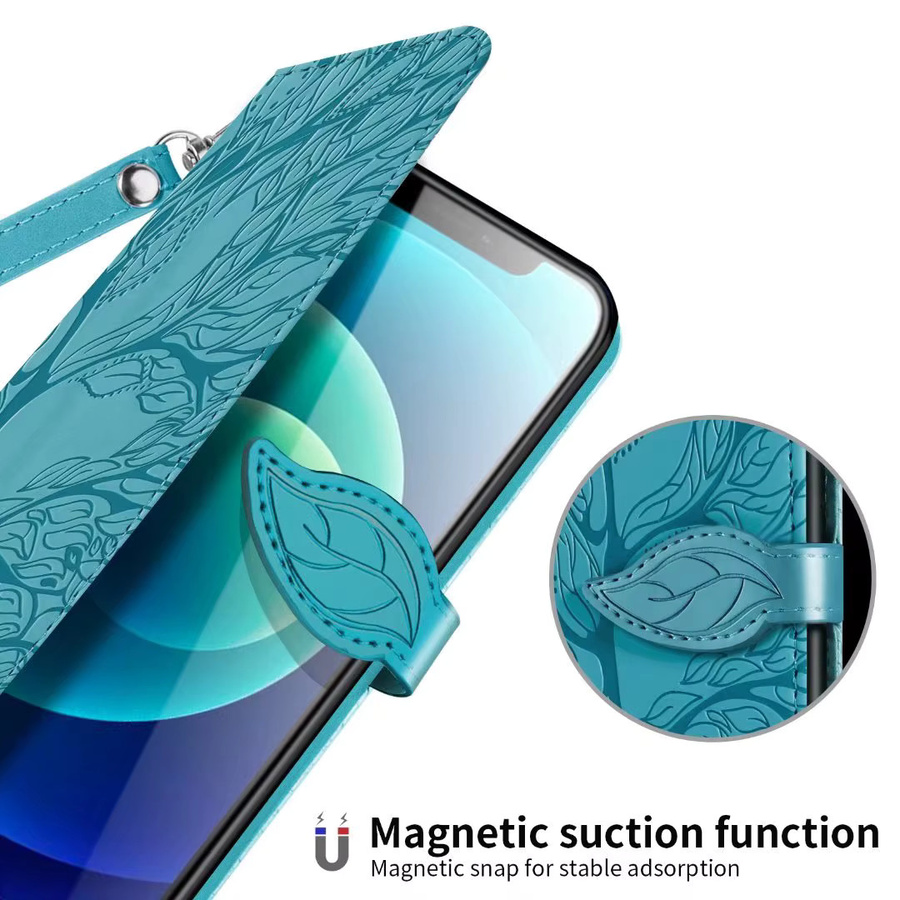 Leder Handyhülle mit Baum-Prägung für Samsung Galaxy A-Serie (A16 A26 A36 A56 A05s A15 A25 A35 A55 A14 A24 A34 A54 5G) in Gold - Bild 2