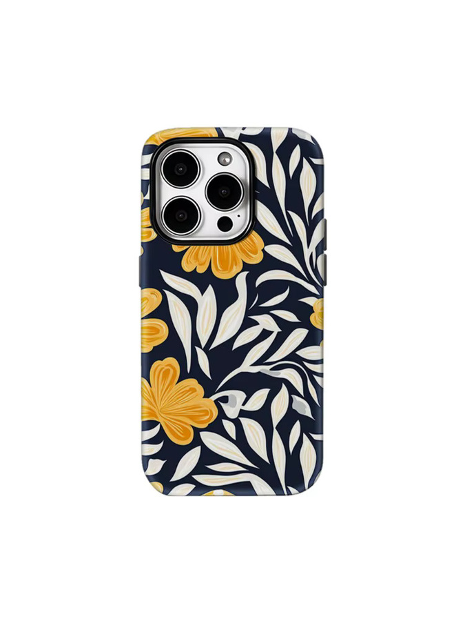 Handyhülle mit gelb-weißem Blumenmuster für Apple iPhone 11 bis iPhone 17 Pro Max Plus mit doppelschichtiger Rückseite - Bild 6