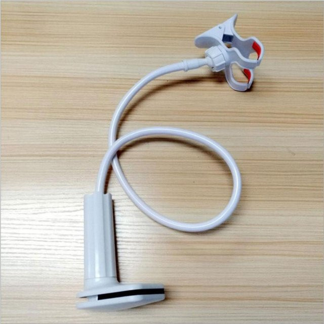 Flexibler 360 Grad Lazy Stand Clip Halter für dein Handy mit langem Arm für Schreibtisch und Bett in Weiß - Bild 1