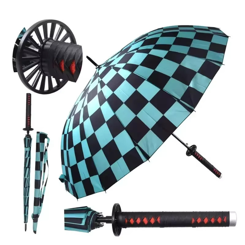 Bandai Demon Slayer Tanjirou Katana Regenschirm, Langer Windfester Sonnenschirm - Bild 3