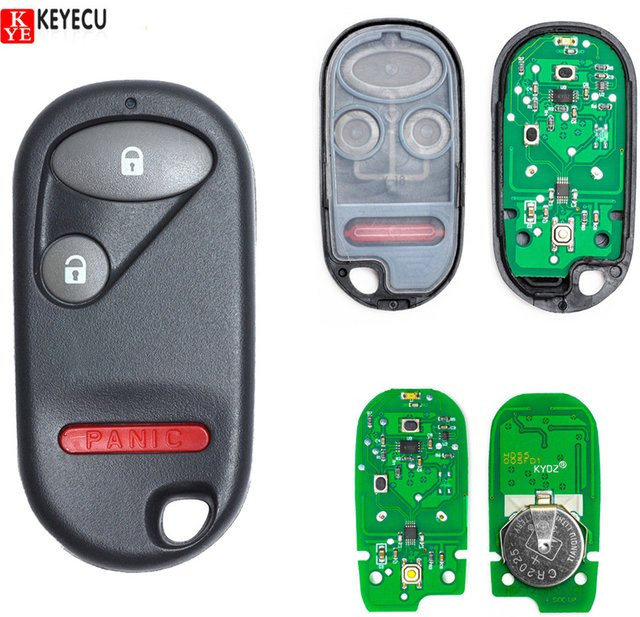 Keyecu Fernbedienung Auto-Schlüsselanhänger mit 2 + 1 Tasten in Schwarz für Honda Element CR-V Civic SI FCC: OUCG8D-344H-A - Bild 1