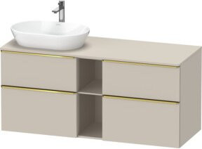 Duravit Waschtischunterschrank D-Neo in Beige, Wandmontage, mit internen Schubladen und Regalen, Glänzend - Bild 1