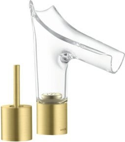 Hansgrohe Axor Starck V 2-Loch-Waschtischarmatur mit Ablaufgarnitur in Brushed Brass - Bild 1