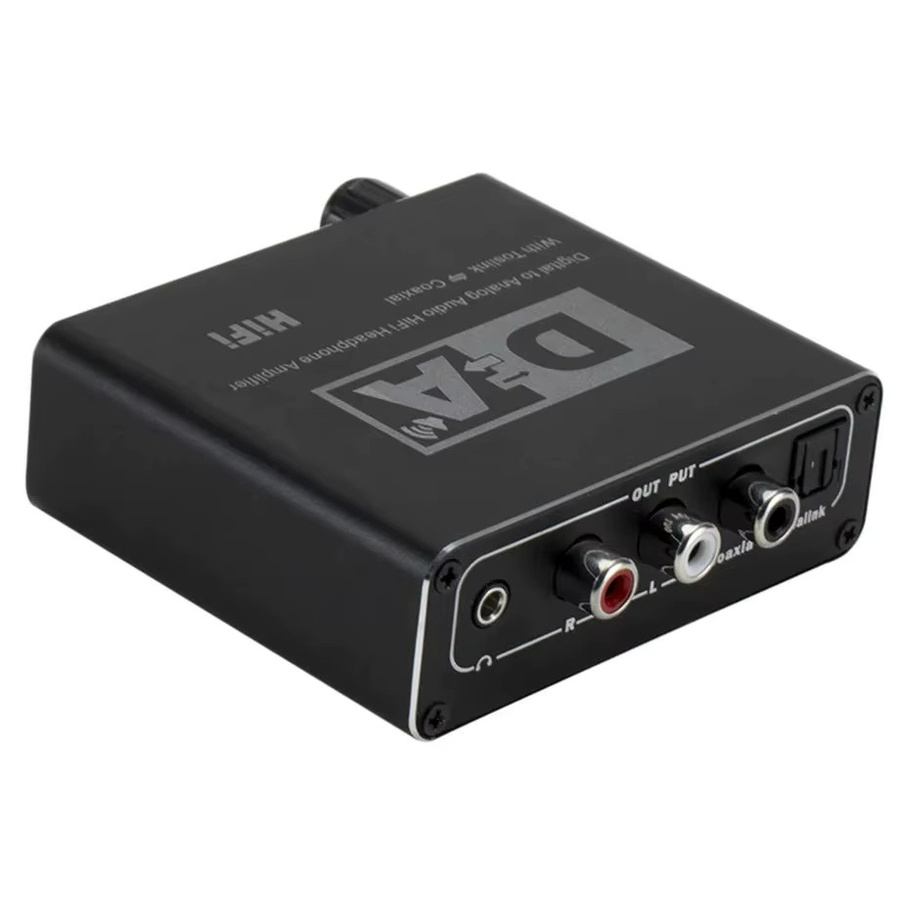 PzzPss Hifi DAC Verstärker Digital-Analog-Audio-Konverter mit RCA, 3,5mm Kopfhöreranschluss sowie Toslink Optischem und Koaxialem Ausgang, 24bit, Schwarz - Bild 4