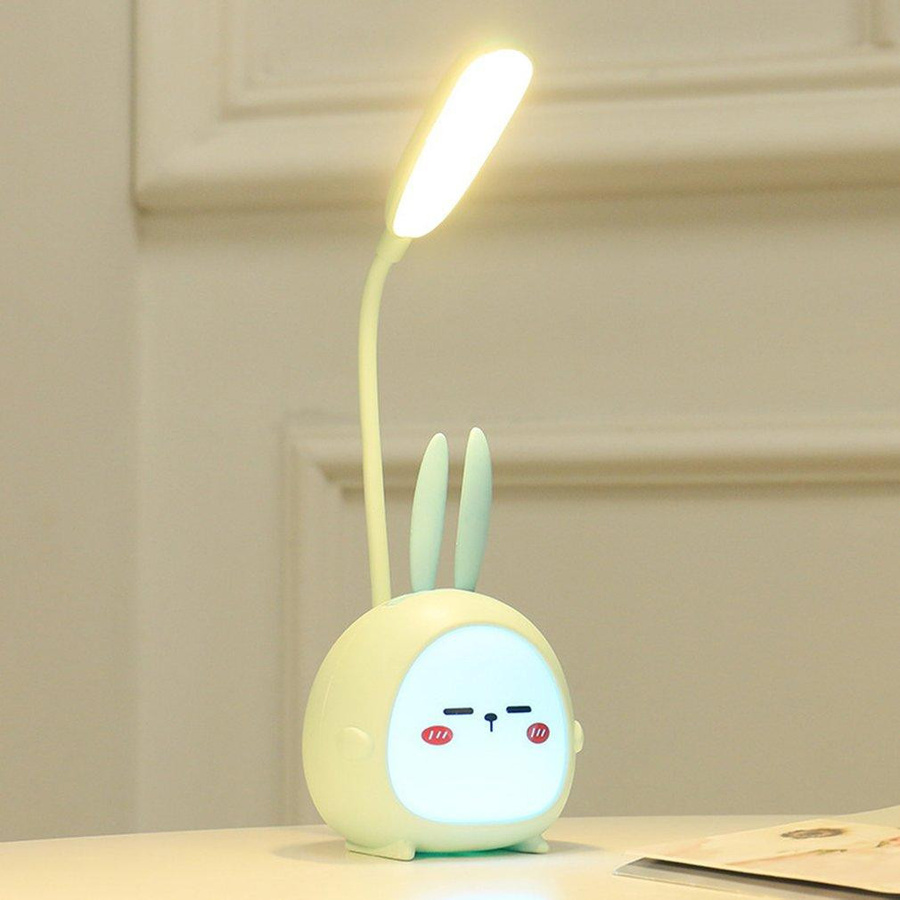 Happy6 Tragbare LED-Schreibtischlampe in Grün, faltbares Cartoon-Leselicht mit USB-Aufladung - Bild 2