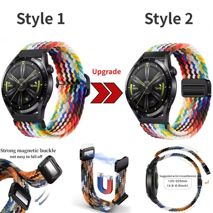 Magnetisches geflochtenes Solo-Armband für CMF by Nothing Watch Pro 2 und CMF Watch Pro, 22 mm, Multicolor - Bild 2