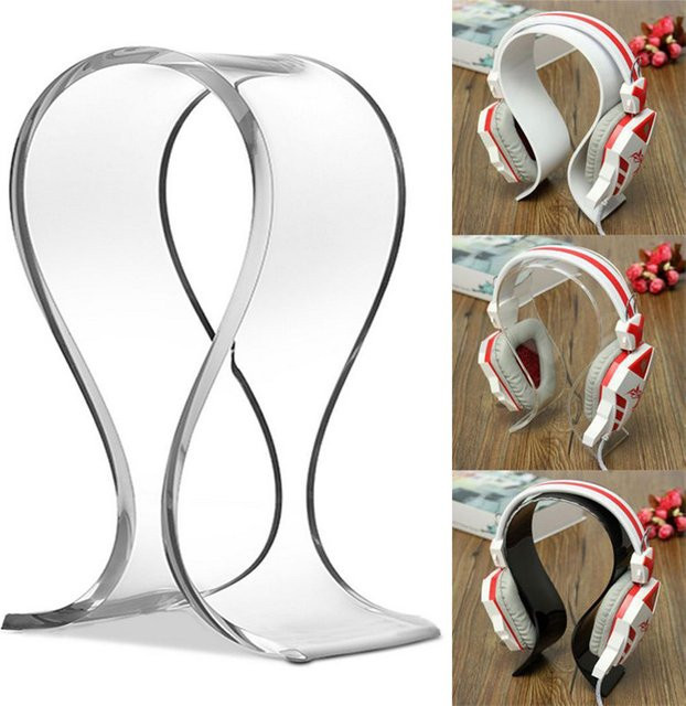 Universal Acryl Kopfhörerständer Headset Halterung in Transparent - Bild 1