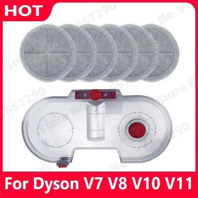 QIXIAO Elektrischer Wassertank mit 6 Wischtüchern für Dyson V7 V8 V10 V11 Staubsauger-Zubehör in Transparent - Bild 1
