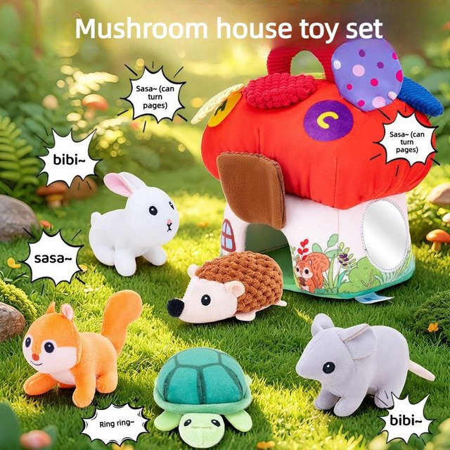 Binchi Bauernhof Sensorik Spielzeug Set, 6-teiliges Set, Tiere, buntes Lernspielzeug, ab 0 Jahren - Bild 1