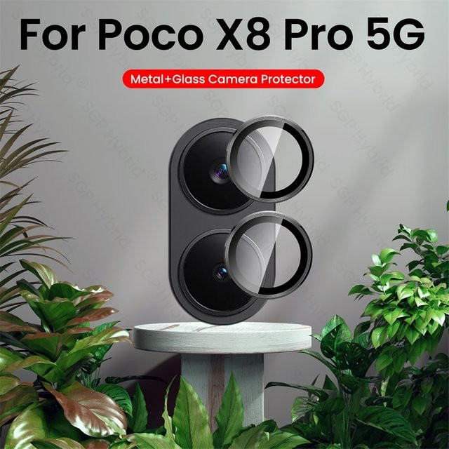 Metallring-Objektivschutzglas für Poco X8 Pro 5G in Schwarz als HD Rückkamera-Schutzabdeckung - Bild 1