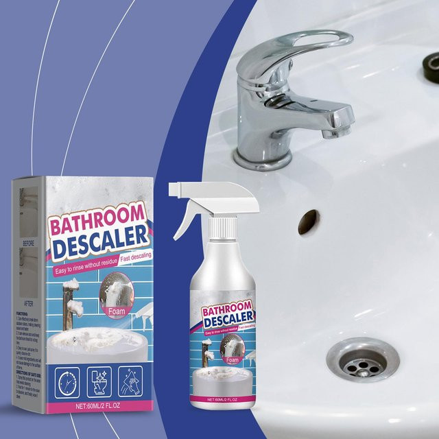 Fishine Badezimmerreiniger Set für Duschglas, Fliesen, Wanne und Waschbecken in Weiß, 5 Stück - Bild 1