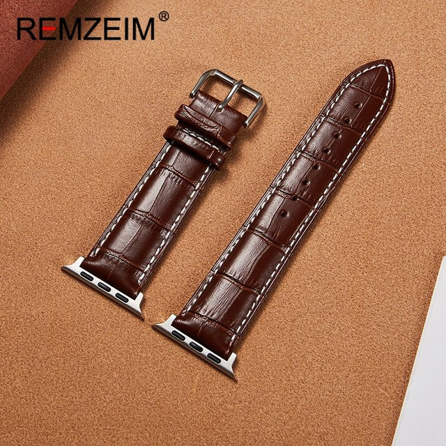 REMZEIM Uhrenarmband Rindsleder, Bambus Muster, Unisex - Bild 1