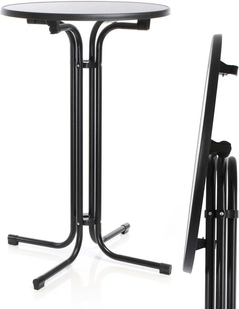 Toboli Klappbarer Bistrotisch Schwarz Rund Ø 80 cm, Höhe: 110 cm - Bild 1